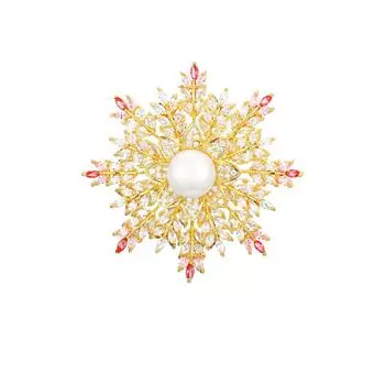 Роскошная брошь из сверкающего циркона с микро-инкрустацией в виде снежинки с бриллиантами, темпераментная куртка, пальто, костюм, брошь, аксессуары