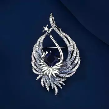 Роскошная брошь «Танец Феникса» «Девять дней», высококачественная женская изящная брошь «Феникс» из кристаллов, нишевый дизайн, аксессуары для пальто Sense Pin