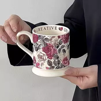 Роскошная чашка высокого класса, многоцелевой набор для чая и воды, керамическая чашка, обожженная при высокой температуре, с подглазурной росписью 200ml-300ml