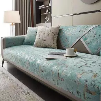 Роскошная диванная подушка из синели, универсальная противоскользящая подушка на четыре сезона, современный высококачественный чехол для дивана, спинка, ткань для полотенец 70x70