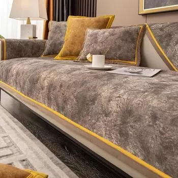 Роскошная диванная подушка с золотым краем, голландская бархатная всесезонная универсальная подушка для сиденья, скандинавское полное покрытие, тканевый чехол для дивана, полотенце 70x70cm