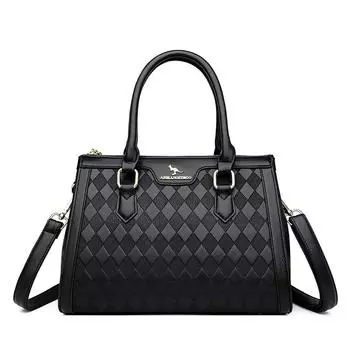 Роскошная дизайнерская кожаная женская сумка высокого качества, новинка 2023 года, многофункциональная женская сумка, модные женские сумки-мессенджеры (20cm<Max Length<30cm) чёрный