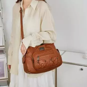 Роскошная дизайнерская сумка через плечо большой вместимости для женщин из мягкой кожи модные брендовые сумки-мессенджеры