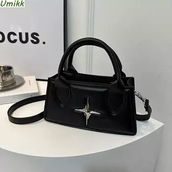 Роскошная дизайнерская сумка через плечо, однотонная модная сумка со съемным ремешком, сумка с верхней ручкой для женщин, повседневного использования и поездок на работу чёрный