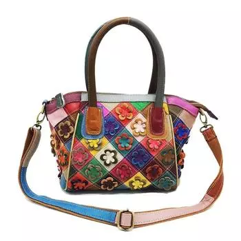 Роскошная дизайнерская женская сумка, женская, большой емкости, сумки через плечо, женская, для девушек, из натуральной коровьей кожи, повседневная сумка-мессенджер разноцветный