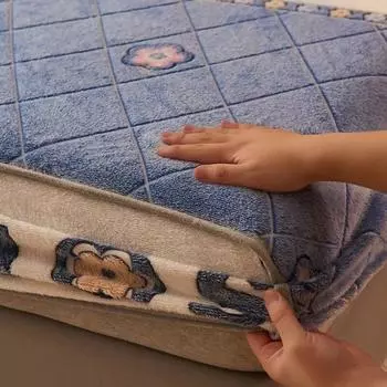 Роскошная двуспальная кровать WOSTAR для 2 человек, эластичная простыня, наматрасник 180x200, зимнее теплое коралловое флисовое толстое покрывало King Size 90x190x30cm 1pc