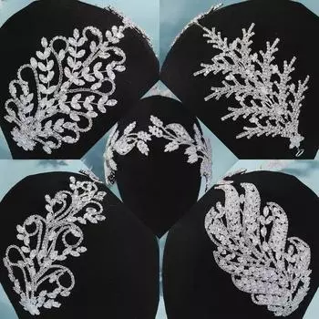 Роскошная европейская и американская свадебная повязка на голову с короной из циркона - металлическая широкая конструкция