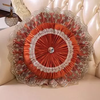 Роскошная европейская вышитая наволочка для подушки с оборками и кружевной юбкой, наволочка для украшения дома, гостиной, дивана, автомобиля, подушки 40cm Cushion Cover