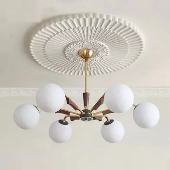 Роскошная французская стеклянная люстра золотого и черного цвета из дерева, потолочный светильник для спальни, столовой, подвесной светильник Magic Bean Decor Warm White