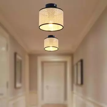 Роскошная Хазеранская плафоньерная люстра для зала, гостиной, кухни, люстра из ротанга