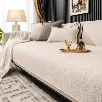 Роскошная хлопково-льняная подушка для дивана, универсальный коврик для сиденья, диванный коврик, противоскользящий чехол для дивана, современный льняной чехол для дивана, спинка, полотенце 70x70cm 1pcs