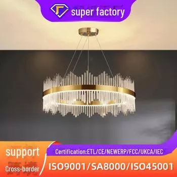 Роскошная хрустальная люстра в стиле постмодерн: Индивидуальный дизайн кольца для гостиной, спальни или столовой