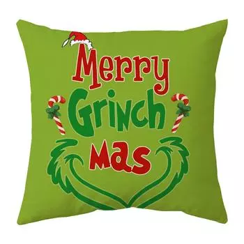 Роскошная искусственная наволочка для подушки, роскошная зимняя рождественская декоративная льняная наволочка для подушки, чехол для дивана, спальни, автомобиля, весна, 17x17 дюймов, зеленый цвет One Size