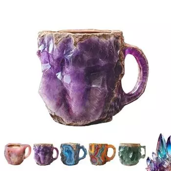 Роскошная кофейная кружка из минерального хрусталя, 8-цветная кружка из натурального оникса, новинка — кофейные чашки и кружки из минерального хрусталя, разноцветная кофейная кружка из агата A
