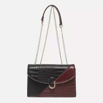 Роскошная контрастная цветная сумка через плечо, модные женские кожаные сумки через плечо с цепочкой, корейские сумки с цепочкой, женская сумка-клапан, маленькая квадратная сумка