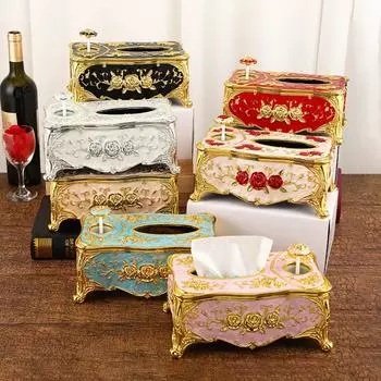 Роскошная коробка для салфеток в виде цветка розы, винтажный держатель для салфеток, кухонный поднос, европейская коробка для салфеток, коробка для бара KTV в отеле, коробка для салфеток