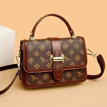 Роскошная кожаная сумка для женщин, маленькая винтажная сумка через плечо, два отделения, элегантная сумка