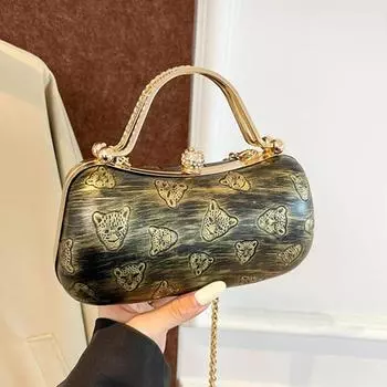 Роскошная кожаная сумка-клатч для женщин с бриллиантами, женская сумка, многослойная, через плечо, модная, с принтом