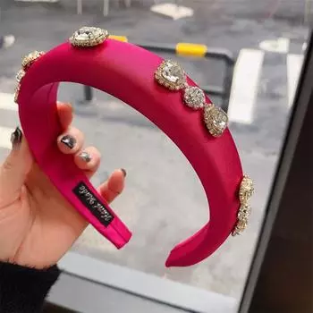 Роскошная красочная шелковая барочная хрустальная атласная повязка-бант для волос, увеличивающая объем прическа, женские гламурные аксессуары для волос