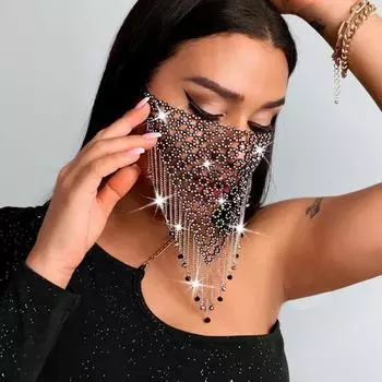 Роскошная маска для лица, 1 шт., моющаяся маска для лица, маскарадная маска для лица, ювелирные изделия