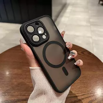 Роскошная матовая пленка для линз, защитный магнитный чехол для телефона для IPhone 14 13 12 15 Pro Max Plus, матовый чехол Magsafe с беспроводной зарядкой For iPhone 13 ProMax