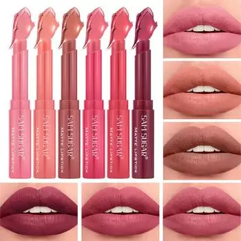 Роскошная матовая помада с мерцающим эффектом, водостойкая, стойкая, увлажняющая помада, ягодный микс розовых и красных тонов, краска для губ для более полных губ 01