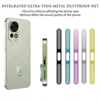 Роскошная металлическая пылезащитная сетка для Huawei Nova 13 12s 12i 11i 10 9 SE Pro Ultra 12 Lite Active AntiDust Mesh Anti-Scratch Bottom Protect наклейка крышка For Nova 13 чёрный