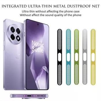 Роскошная металлическая пылезащитная сетка для OnePlus ACE5 Pro 3V 2V Ace3 2 Pro Oneplus 13r антипылевая сетка против царапин нижняя защитная наклейка крышка For OnePlus 13R чёрный