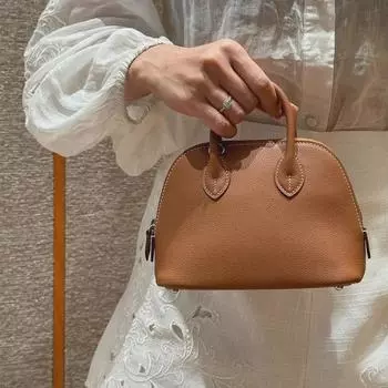 Роскошная мини-сумка для боулинга из натуральной кожи ручной работы 21x7.5x15 cm