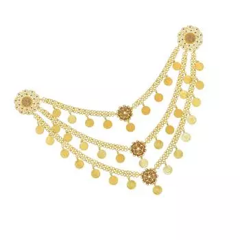 Роскошная многоярусная плечевая цепочка из сплава с кисточками из монет. Элегантное плечевое украшение для вечеринок и фестивалей. D