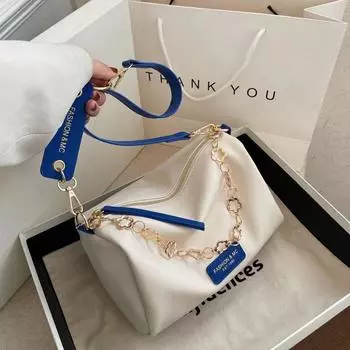 Роскошная модная сумка через плечо с цепочкой для женщин, осень и зима 2021, новая текстурированная универсальная сумка на плечо, модная сумка-подушка