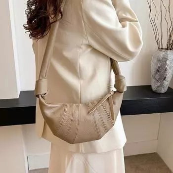 Роскошная модная сумка-круассан из натуральной кожи для женщин, высококачественные сумки через плечо из коровьей кожи