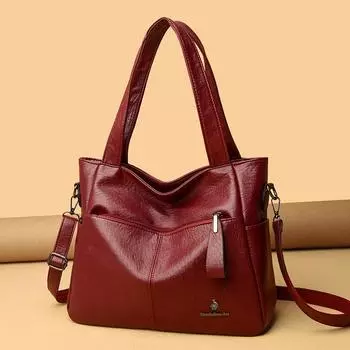 Роскошная мягкая кожаная сумка через плечо для женщин, высококачественные большие женские сумки через плечо