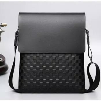 Роскошная мужская кожаная сумка через плечо, мужская сумка через плечо, клетчатая мужская сумка, деловая офисная сумка