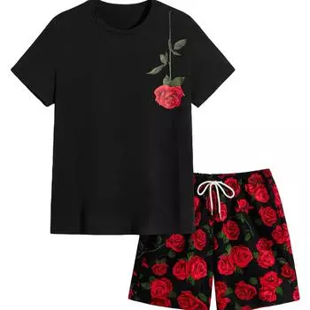 Роскошная мужская летняя спортивная одежда, футболка и шорты, комплект из 2 предметов в стиле ретро, комплект модной одежды, уличная одежда с рисунком медведя, стиль 3D-печати XL