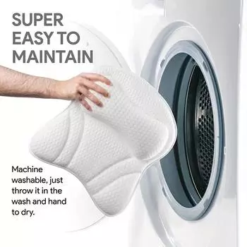 Роскошная нескользящая подушка для ванны для идеальной поддержки головы, шеи и спины — мягкая подушка для ванны с 4D воздушной сеткой и 6 сильными присосками 4D-1