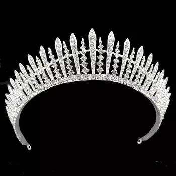 Роскошная невеста, инкрустированная стразами, конкурс красоты, повязка на голову, сплав, корона для волос, модель, подиум, свадебное платье, аксессуары, корона