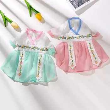 Роскошная одежда для собак Платье для собак с подсолнухом Летние костюмы Юбка для собак с бантом и кружевом Одежда для котят Чихуахуа Бишон Одежда для щенков S