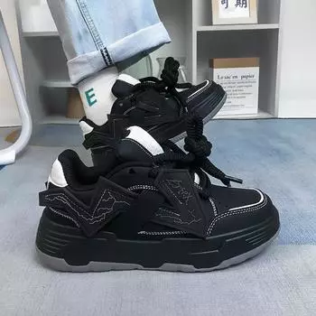 Роскошная парная обувь в одном стиле, модная, универсальная, повседневная, кеды, новейшая мужская и женская дышащая уличная обувь для бега и спорта 36 чёрный