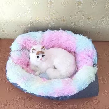 Роскошная плюшевая подушка для кошки, теплый домик для маленьких собак, мягкая будка для кошки, коврик для сна для щенков, Cama Para Perro 61x51cm