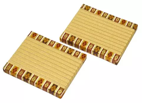 Роскошная подставка для татами Brocade Imperial с плетеным набором из тонкой парчи 12 мм, подходящей для кукол Hina x золотисто-коричневой золотой парчи Gold Tatami по краям, 2, толстые,