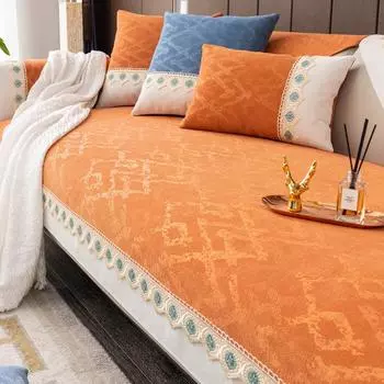 Роскошная подушка для дивана, доступная роскошная стильная натуральная кожа, высококачественные простые современные универсальные нескользящие подушки для сидений Four Seasons, чехол для дивана, полотенце 70*70