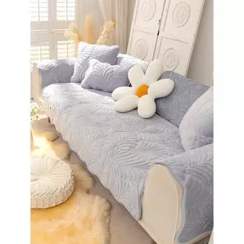 Роскошная подушка для дивана в скандинавском стиле, короткая плюшевая подушка, универсальная универсальная простая нескользящая утолщенная ткань на четыре сезона 70*70