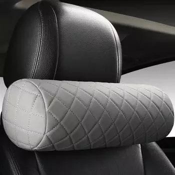 Роскошная подушка для шеи на автомобильное сиденье, подголовник, кожаное автомобильное кресло с эффектом памяти, подушка для шеи, сиденье офисного кресла, дышащий цилиндрический подголовник чёрный