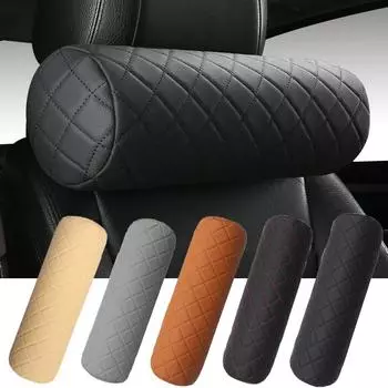Роскошная подушка для шеи на автомобильное сиденье, подголовник, кожаное кресло с эффектом памяти, шейный поддерживающий коврик, дышащий пенный протектор для подголовника в офисе серый