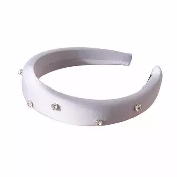 Роскошная повязка на голову со стразами и губкой для женщин, высокая пышная однотонная повязка для волос, модные элегантные аксессуары для волос в японском/корейском стиле