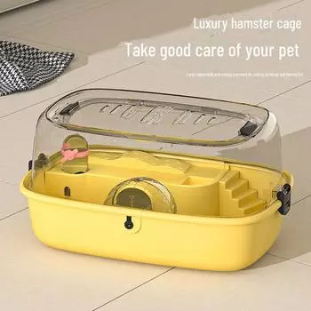 Роскошная прозрачная клетка для хомяков с беговым колесом и игрушками Hamster Cage