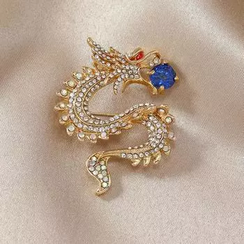 Роскошная ретро-брошь со знаком зодиака, булавка «Чэнсян» с драконом и фениксом, пальто в этническом стиле, корсаж, аксессуары двойного назначения, корсаж.