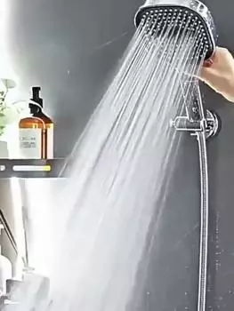 Роскошная ручная душевая головка высокого давления с очищающим фильтром, прямоугольная настенная терапевтическая массажная душевая головка для ванной комнаты Essentials серый