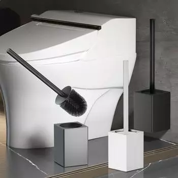 Роскошная щетка для унитаза с щеткой для унитаза из нержавеющей стали. Современная и компактная щетка для чистки унитаза. Щетина с длинной ручкой для чистки ванной комнаты. чёрный